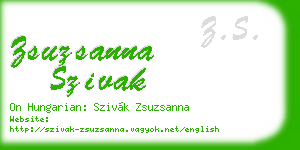 zsuzsanna szivak business card