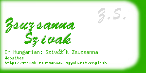 zsuzsanna szivak business card